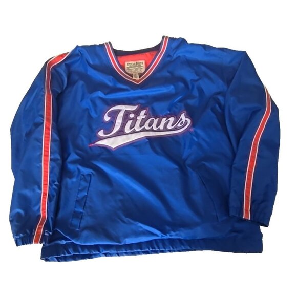 Vintage Steve & Barry’s Titans Nylon Windbreaker Jacket L 80s Retro Athletic - Picture 2 of 8